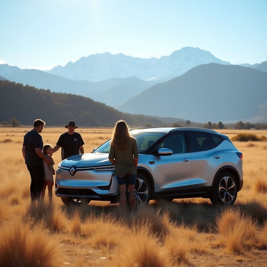 Familia cordobesa con su SUV eléctrico